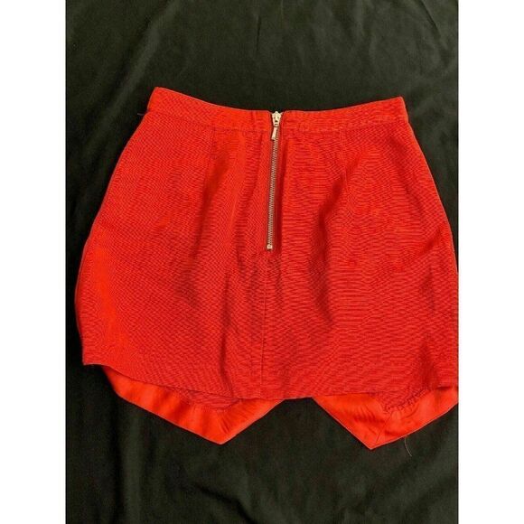 Style Stalker Womens Solid Red Mini Assymetrical Skirt Xs - Picture 3 of 6